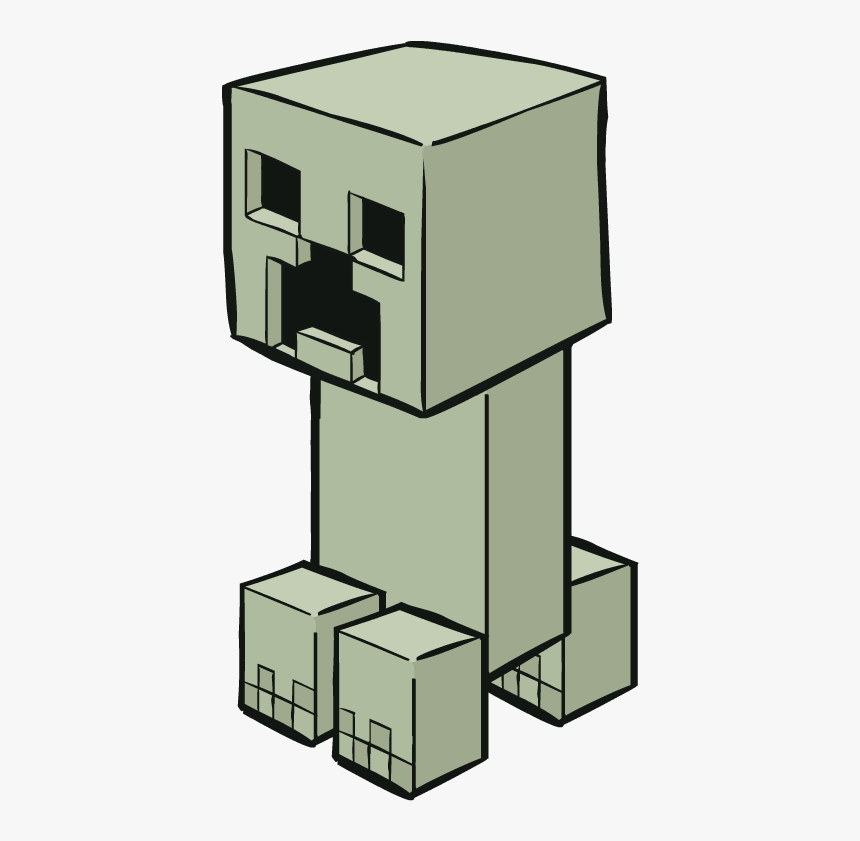 Minecraft Clipart Minecraft Creeper - Drawing Of A Minecraft Creeper, HD Png Download, Free Download