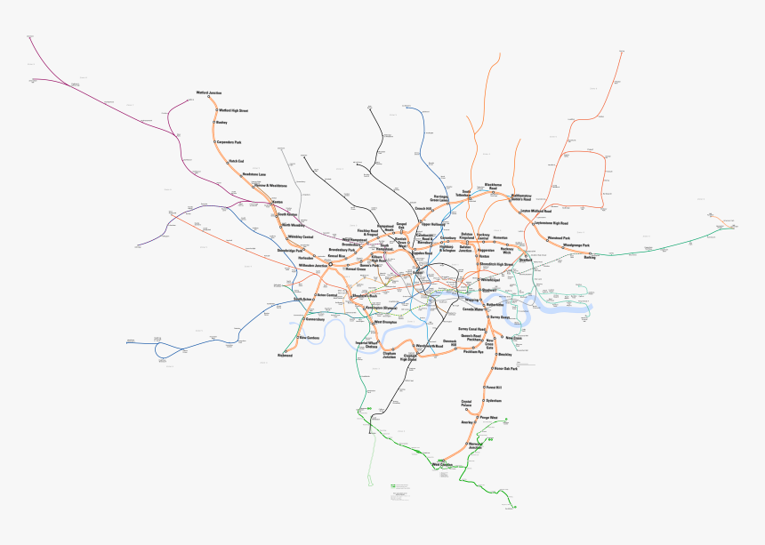 London Overground Map, HD Png Download, Free Download