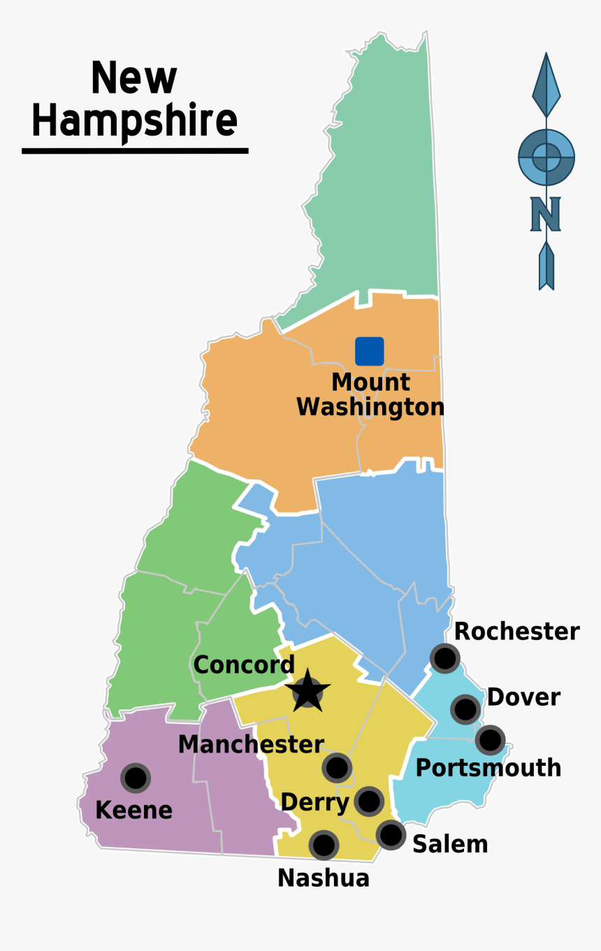 Map Of New Hampshire Regions Large Map - New Hampshire Region, HD Png Download, Free Download