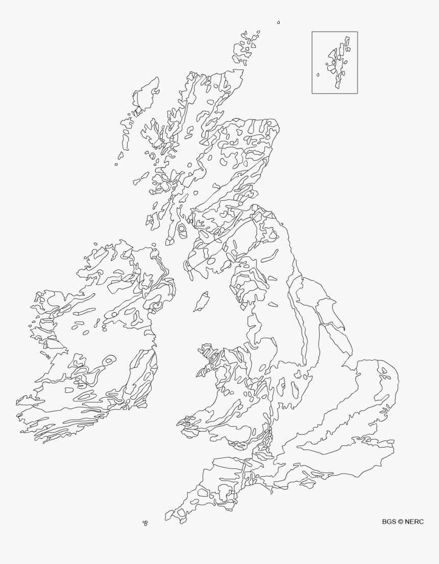 Geological Map Of Uk Black And White, HD Png Download, Free Download