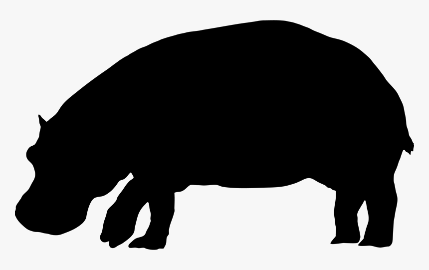 Pig Hippopotamus Silhouette Clip Art - Shape Of A Hippo, HD Png Download, Free Download