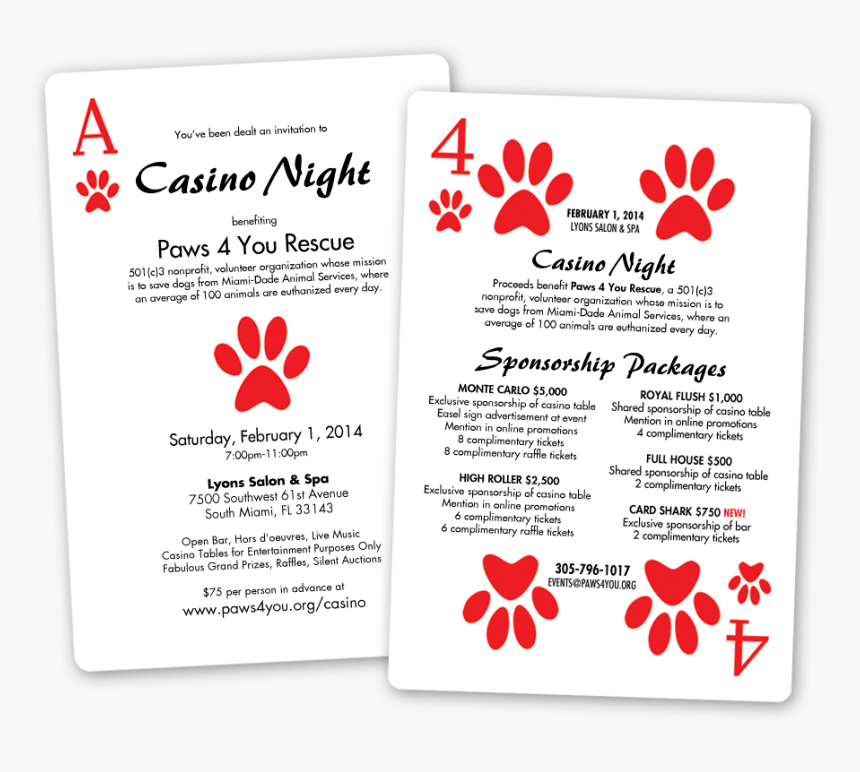 Casino Night Fundraising Invitations, HD Png Download, Free Download