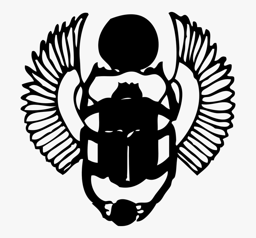 Scarab, Black, Egyptian, Ancient, Beetle, Amulet, Art - Egyptian Scarab Png, Transparent Png, Free Download