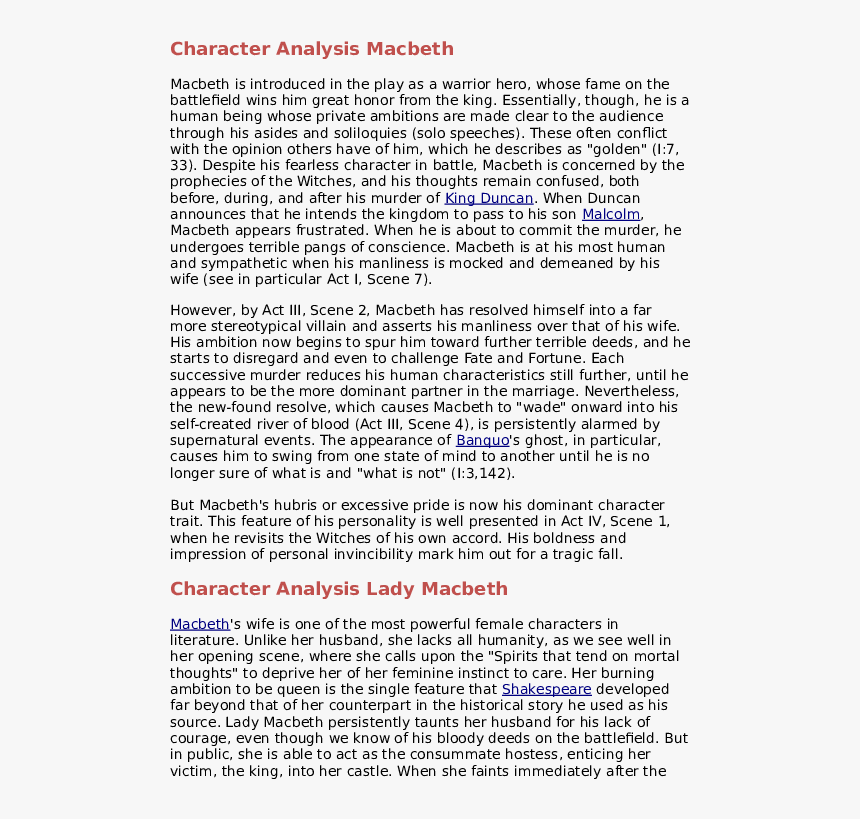 Character Analysis Of Macduff, HD Png Download, Free Download