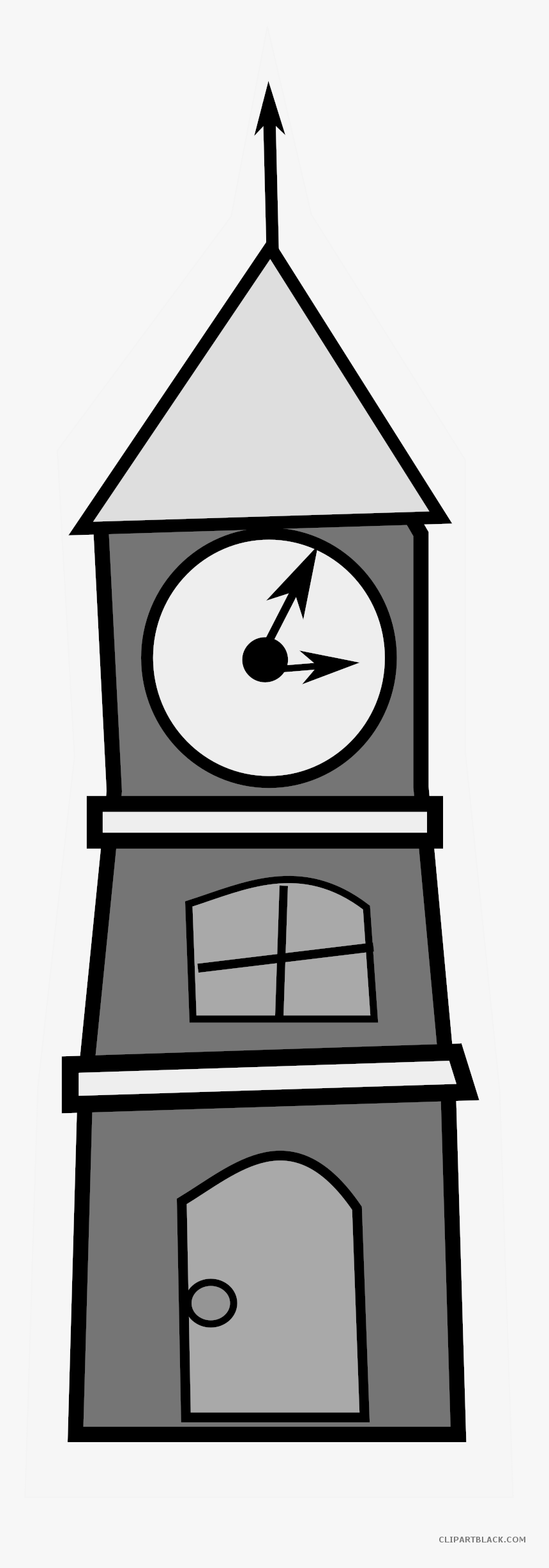 Clock Clipartblack Com Tools - Clock Tower Cartoon, HD Png Download, Free Download