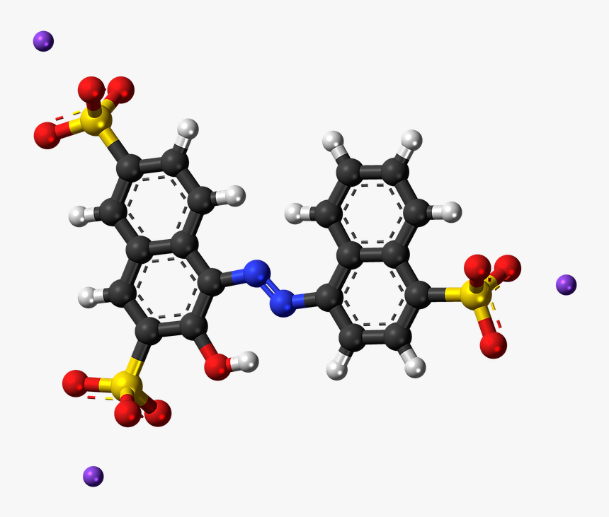 Amaranth Sodium, Azo Dye, Molecule, Model, Structure - Kevlar Compound 3d Model, HD Png Download, Free Download