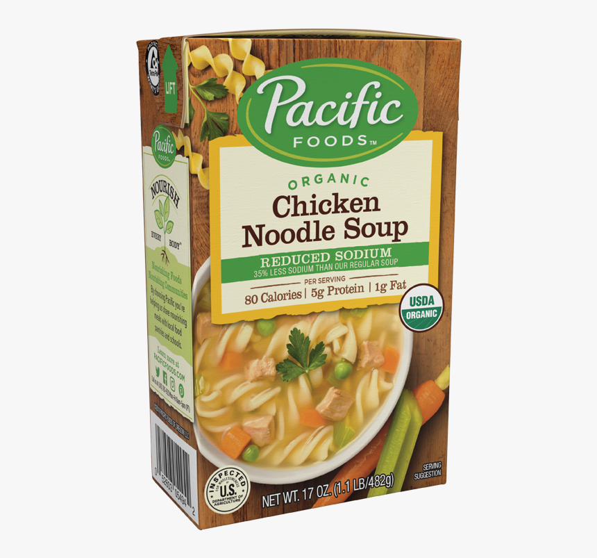Pacific Foods Organic Reduced Sodium Chicken Noodle, HD Png Download, Free Download
