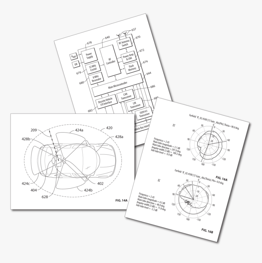Remote Vehicle Control System Utilizing Multiple Antennas - Technical Drawing, HD Png Download, Free Download