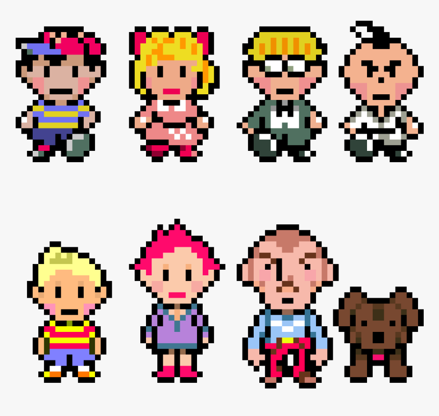 Earthbound Ness Paula Jeff Poo, HD Png Download, Free Download
