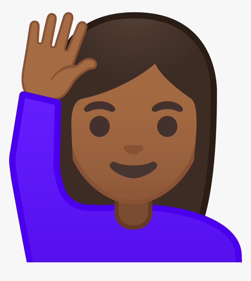 Woman Raising Hand Medium Dark Skin Tone Icon Clipart - Emoji Levantando La Mano, HD Png Download, Free Download