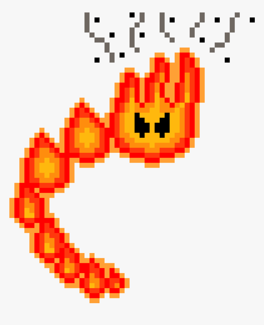 Mario Fire Snake Pixel Art, HD Png Download, Free Download