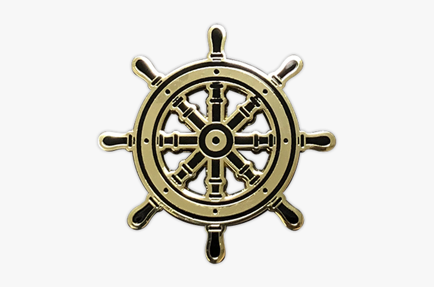 Gold Ship Helm Enamel Pin By Seventh - Happy Birthday Rinpoche, HD Png Download, Free Download