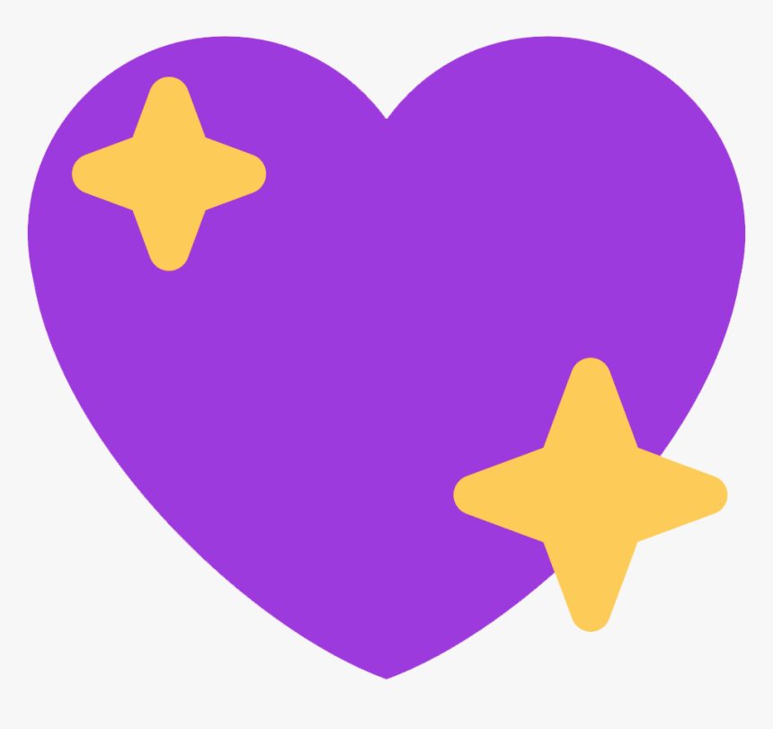 Purple Sparkling Heart - Sparkle Heart Emoji Transparent, HD Png Download, Free Download