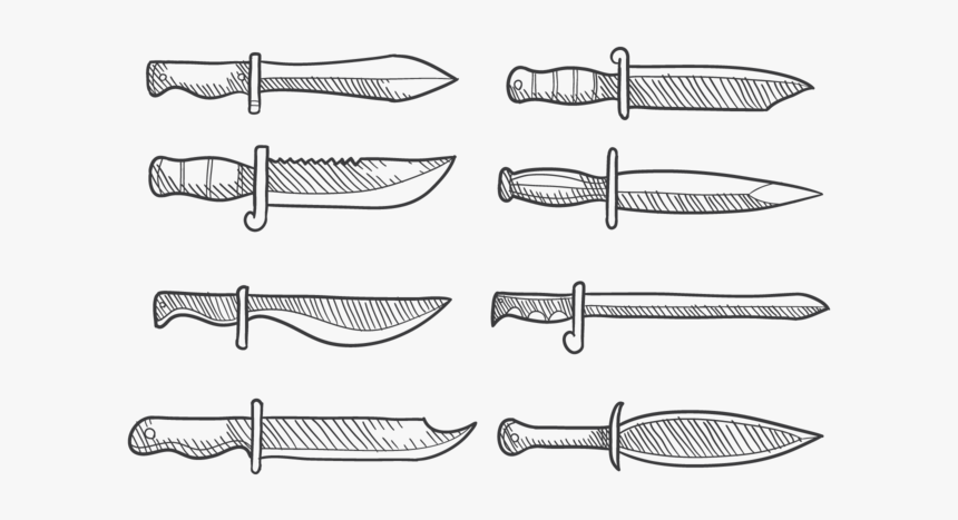 Hand Drawn Bayonet - Knives Drawing, HD Png Download, Free Download