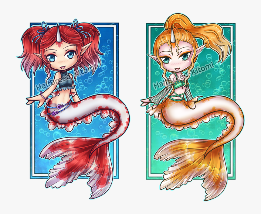 Goldeen Mermaid Adopts - Cartoon, HD Png Download, Free Download