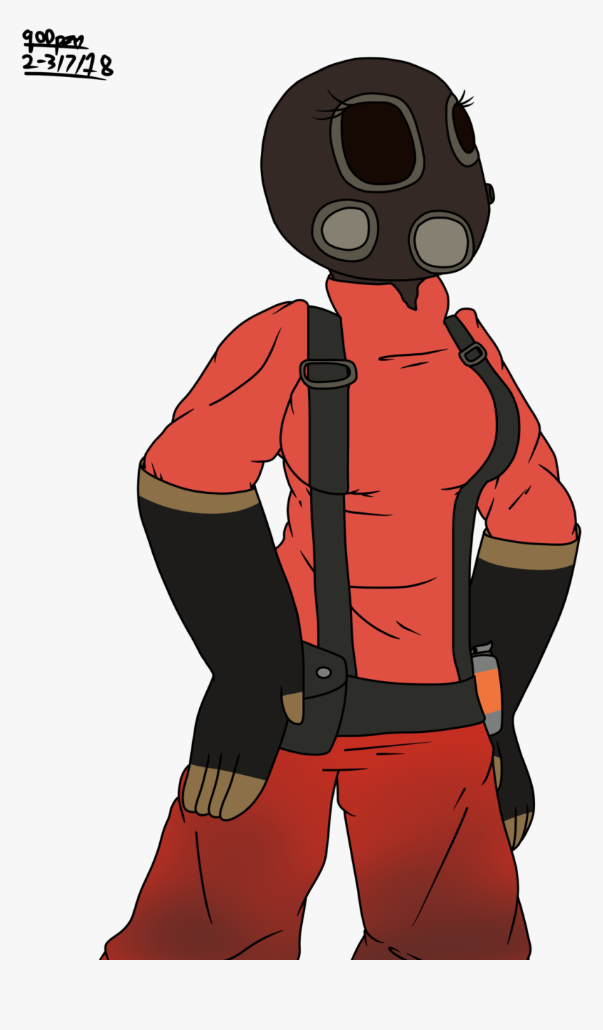 Random Fempyro I Drew One Day Lol - Team Fortress 2 Female Pyro Sex, HD Png Download, Free Download