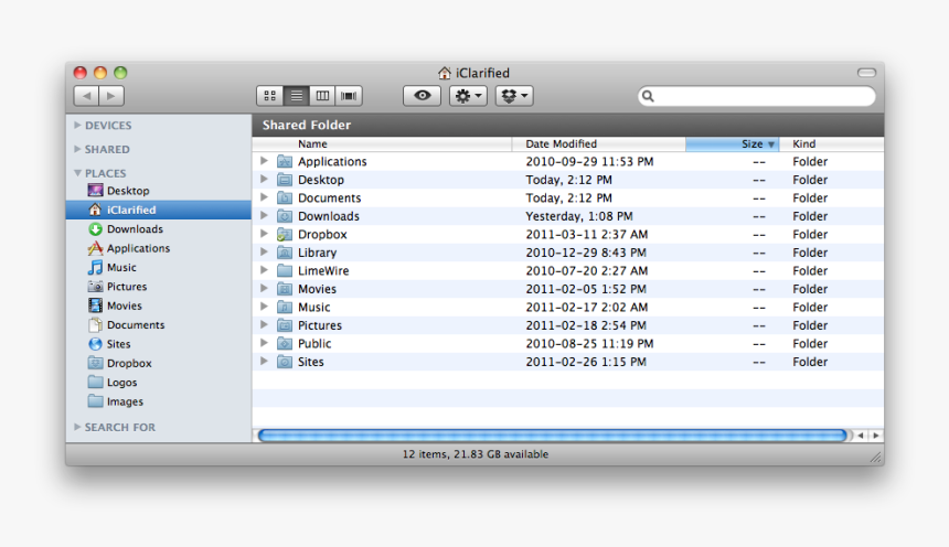 How To Display Folder Size In Mac Os X Finder - Os X Leopard Scrollbar, HD Png Download, Free Download