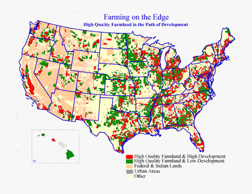 Map Of Us Farmland, HD Png Download, Free Download