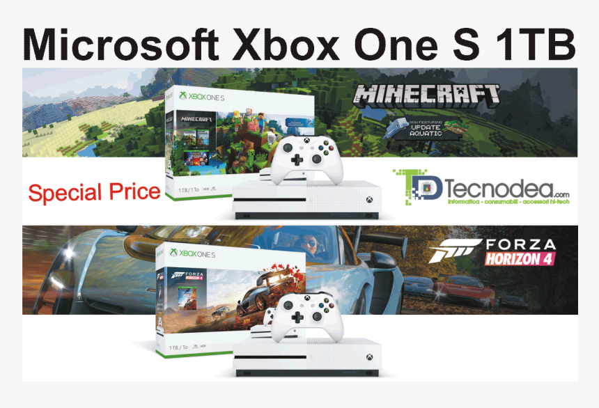 Microsoft Xbox One S 1tb Minecraft Creators Forza Horizon - Xbox One S Minecraft Bundle, HD Png Download, Free Download