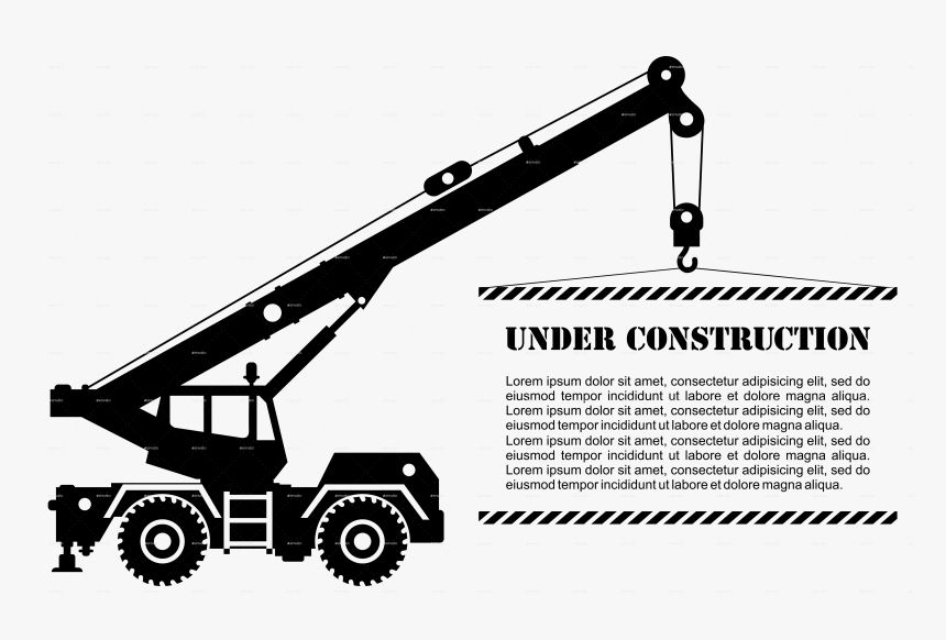 Crane Truck Silhouette, HD Png Download, Free Download