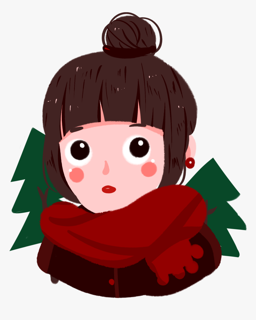 Winter Character Illustration Girl Png And Psd - Cartoon, Transparent Png, Free Download