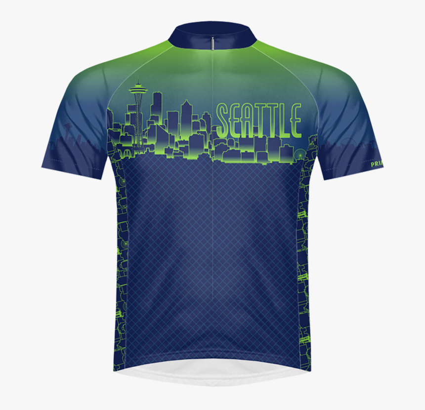 Emerald City Seattle Men"s Sport Cut Cycling Jersey - Active Shirt, HD Png Download, Free Download