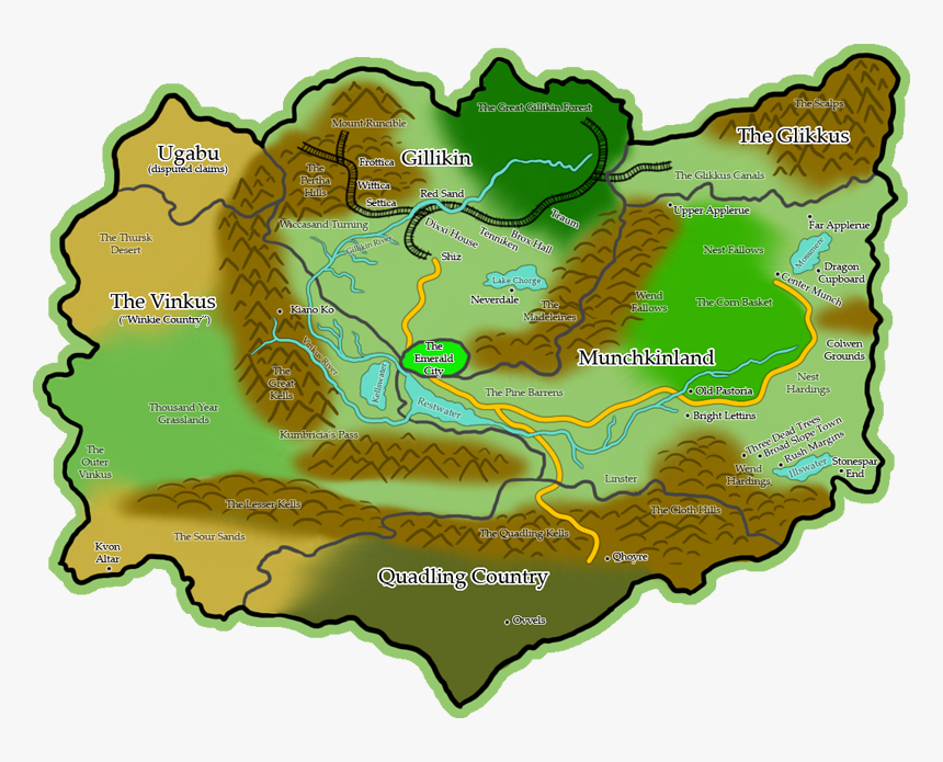 Map Of Oz - Map, HD Png Download, Free Download