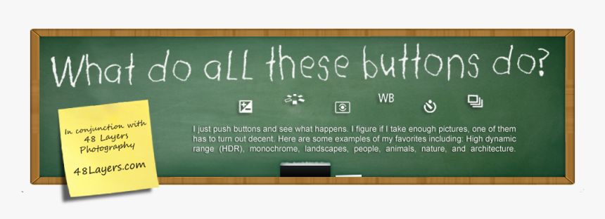 What Do All These Buttons Do Photography - Blackboard, HD Png Download, Free Download