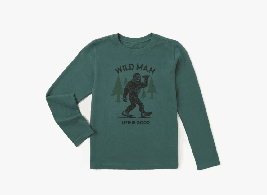 Boys Big Foot Long Sleeve Crusher Tee - Bigfoot Camping T Shirts, HD Png Download, Free Download