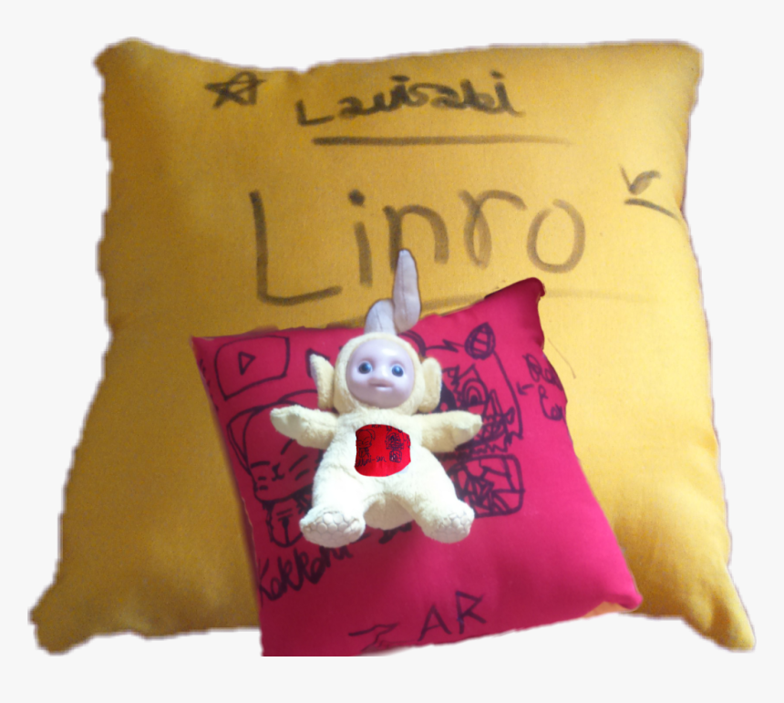 #almohada Adento De Un Teletubbie Sentado Encima De - Cushion, HD Png Download, Free Download