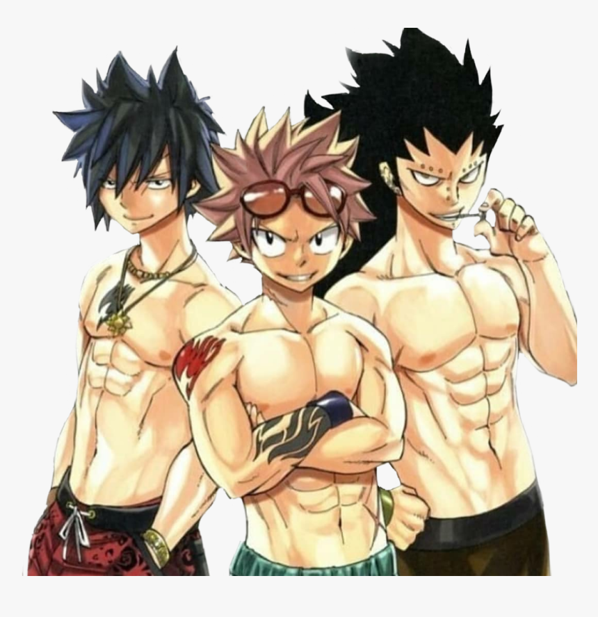 #natsudragneel #natsu #natsu Dragneel #gajeel #gajeelredfox - Natsu Gray And Gajeel, HD Png Download, Free Download