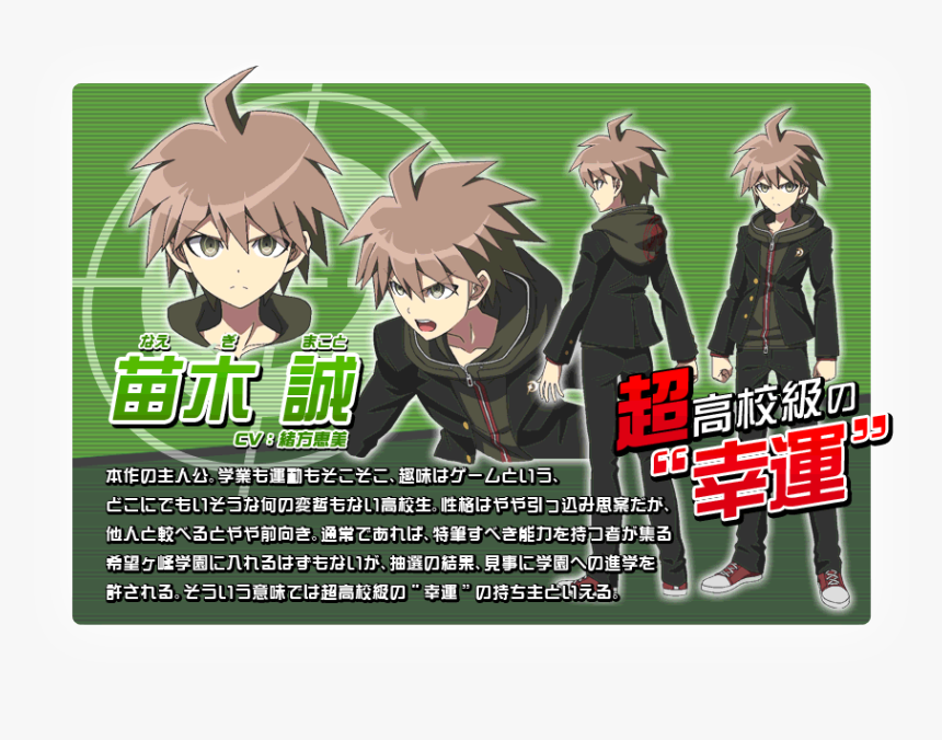 Danganronpa Anime Naegi, HD Png Download, Free Download