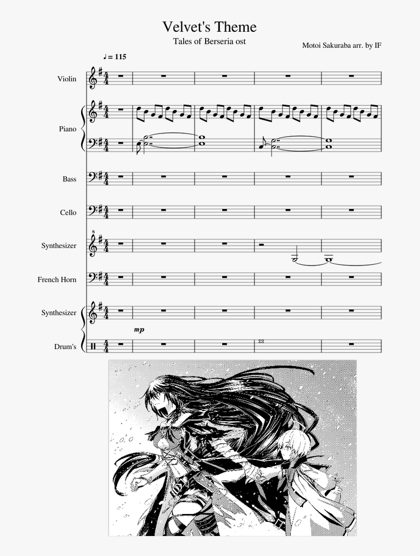 Tales Of Berseria Velvet Theme Piano Sheet Music Hd Png Download Kindpng - roblox theme song sheet music for french horn guitar bass