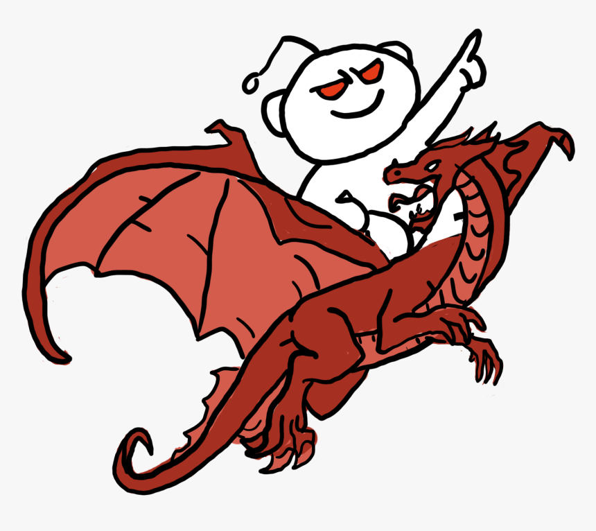 Reddit Snoo Riding A Dragon , Png Download - Cartoon, Transparent Png, Free Download