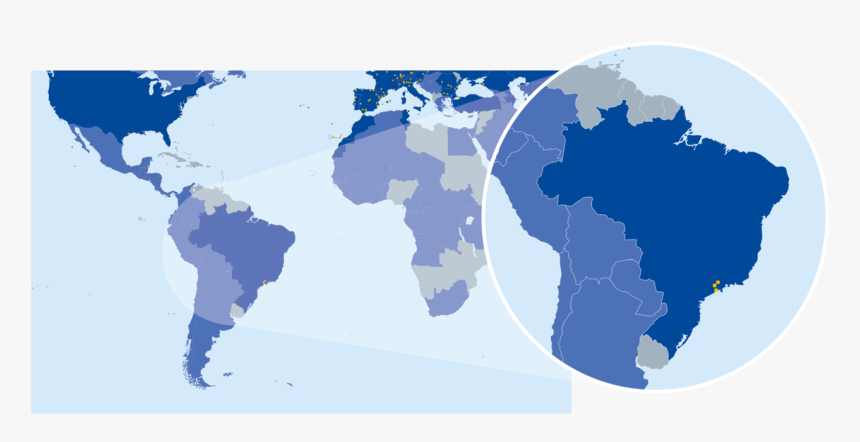 Rhenus Tradelane Brazil Map - World Map, HD Png Download, Free Download