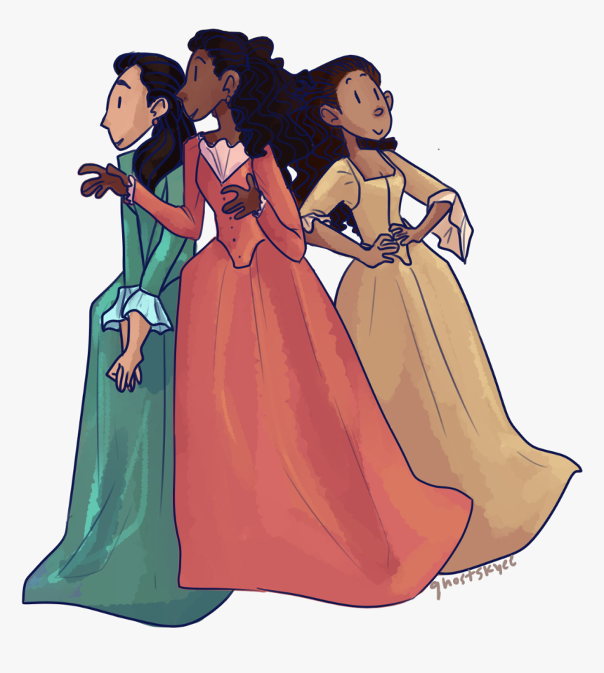 Hamilton The Schuyler Sisters Eliza Hamilton Angelica - Cartoon, HD Png Download, Free Download