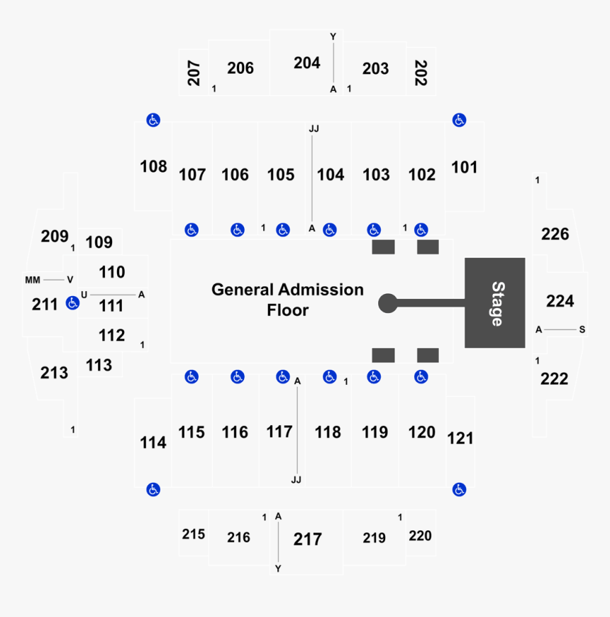 Tacoma Dome Seating Chart Section 115 Row R, HD Png Download, Free Download