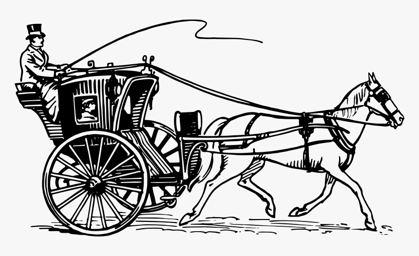 Horse And Carriage Png -1525616 Preview Preview - Horse Drawn Carriage Drawing, Transparent Png, Free Download