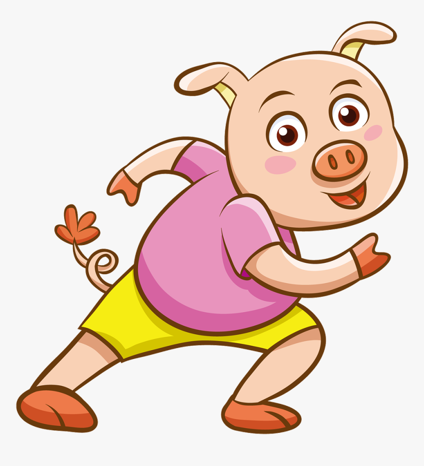 Clipart Running Pig Cartoon, HD Png Download, Free Download