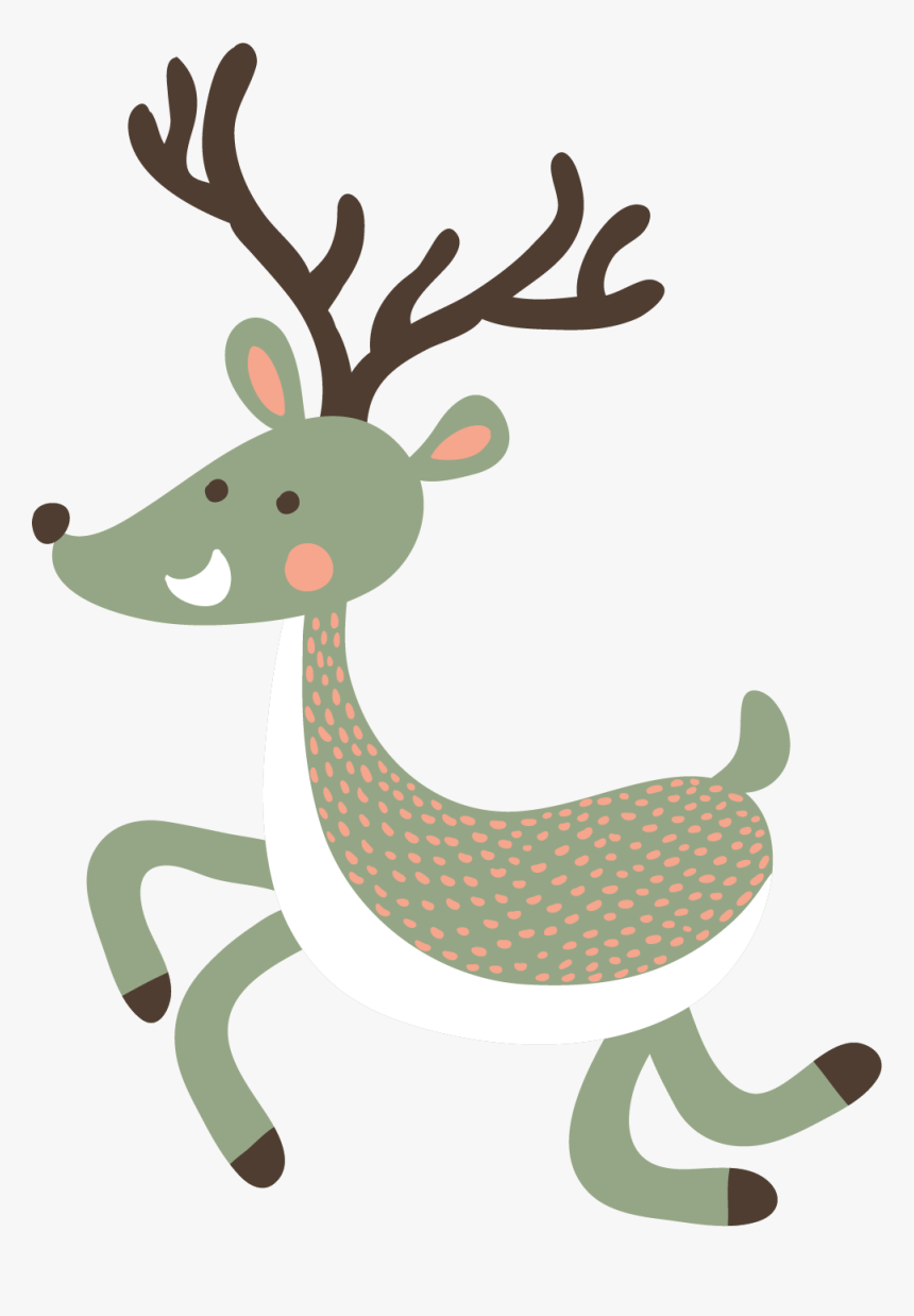 Cartoon Reindeer Decorative Patterns Png Download - Cartoon, Transparent Png, Free Download