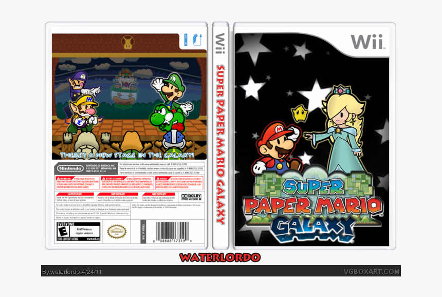 Super Paper Mario Galaxy Box Art Cover - Super Paper Mario Galaxy, HD Png Download, Free Download