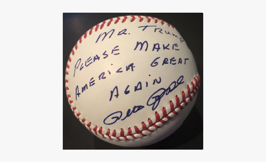 El Expelotero Envió Una Pelota Autografiada Para El - Pete Rose Go Trump Autographed Baseball, HD Png Download, Free Download