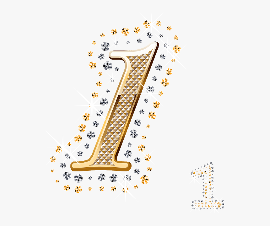 Abecedario Dorado Con Brillantes Y Chispas - Gold Number Png, Transparent Png, Free Download