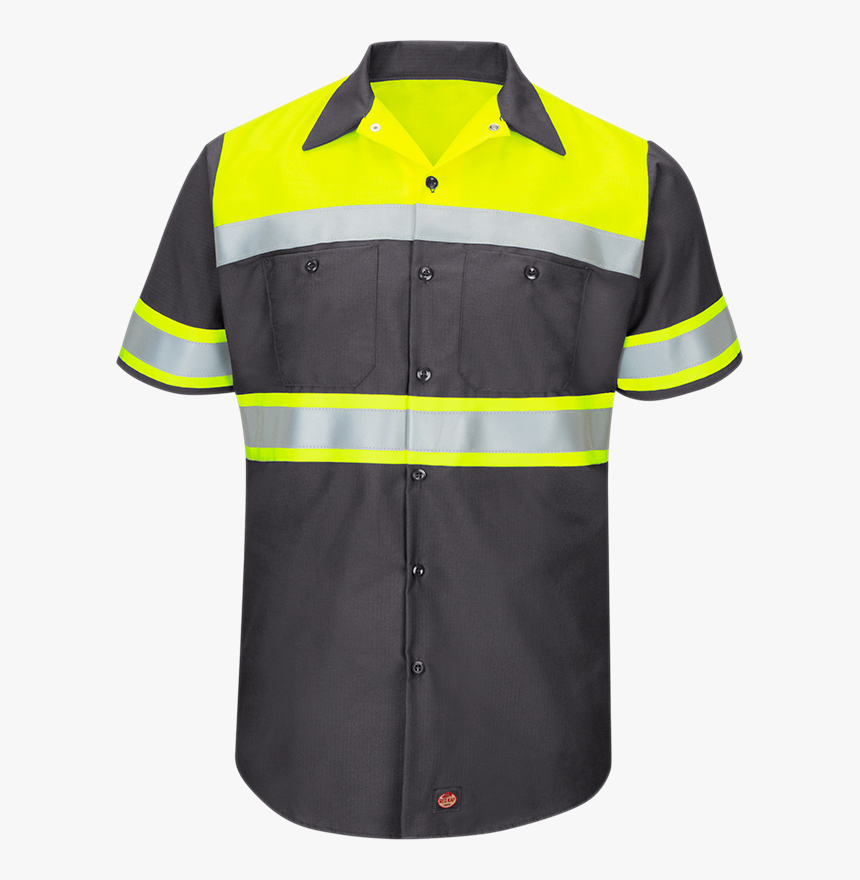 Men"s Hi Visibility Short Sleeve Color Block Ripstop - Work Shirts, HD Png Download, Free Download