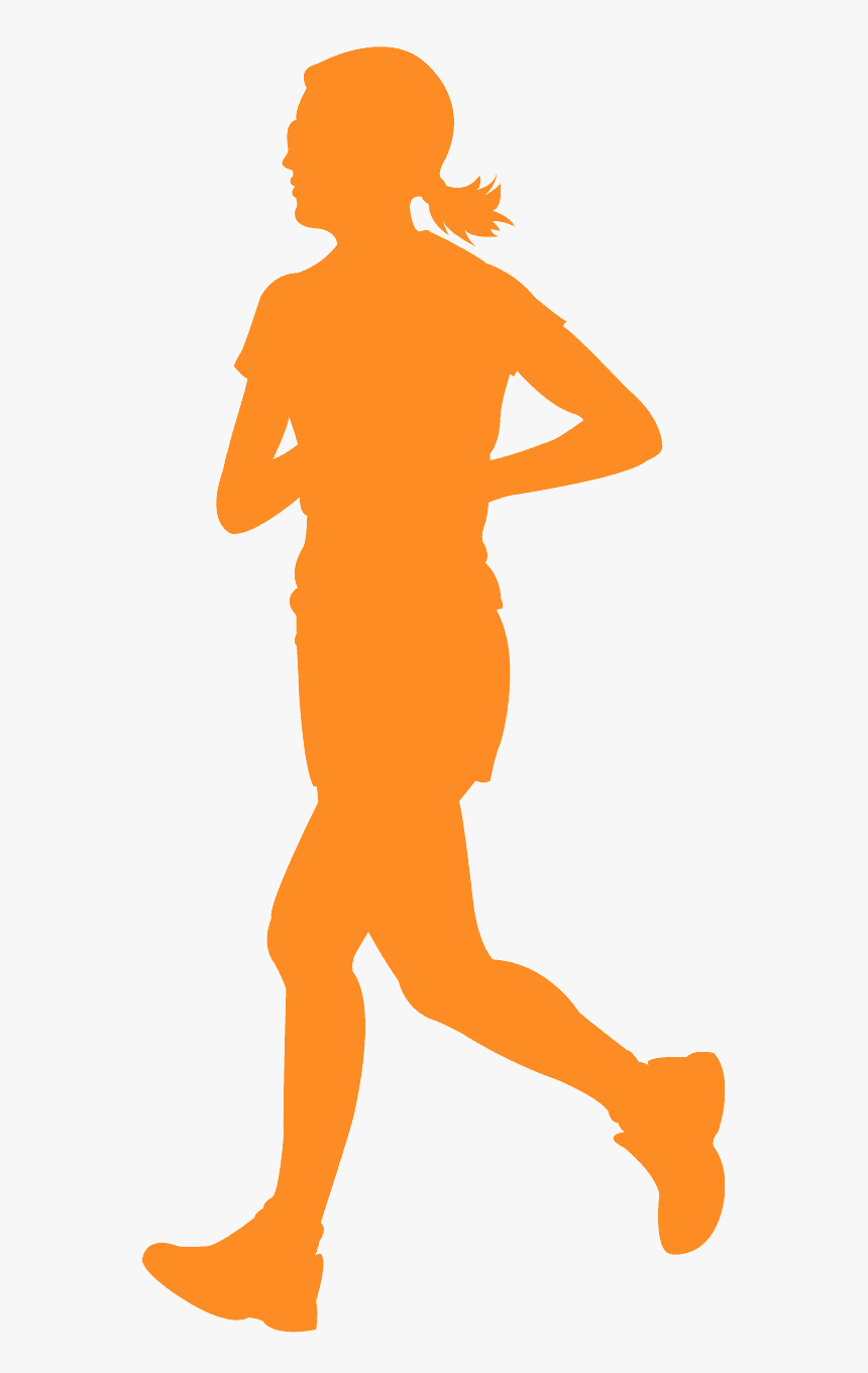 Orange Running Silhouette, HD Png Download, Free Download