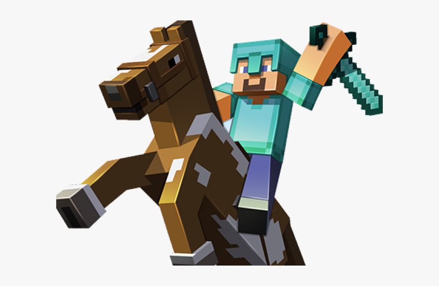 Minecraft Clipart Minecraft Horse - Minecraft Horse And Steve, HD Png Download, Free Download