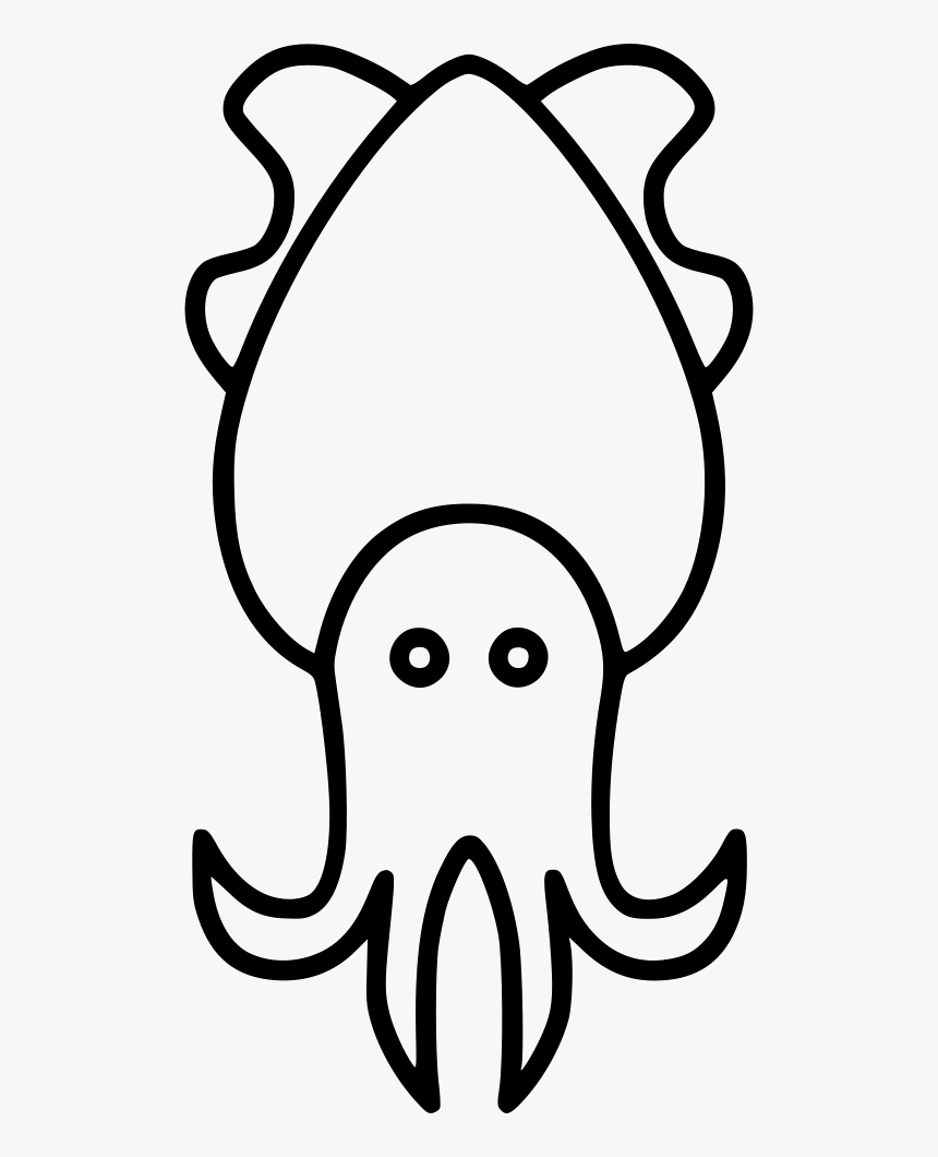 Cuttlefish - Easy Cuttlefish Drawing Outline, HD Png Download, Free Download