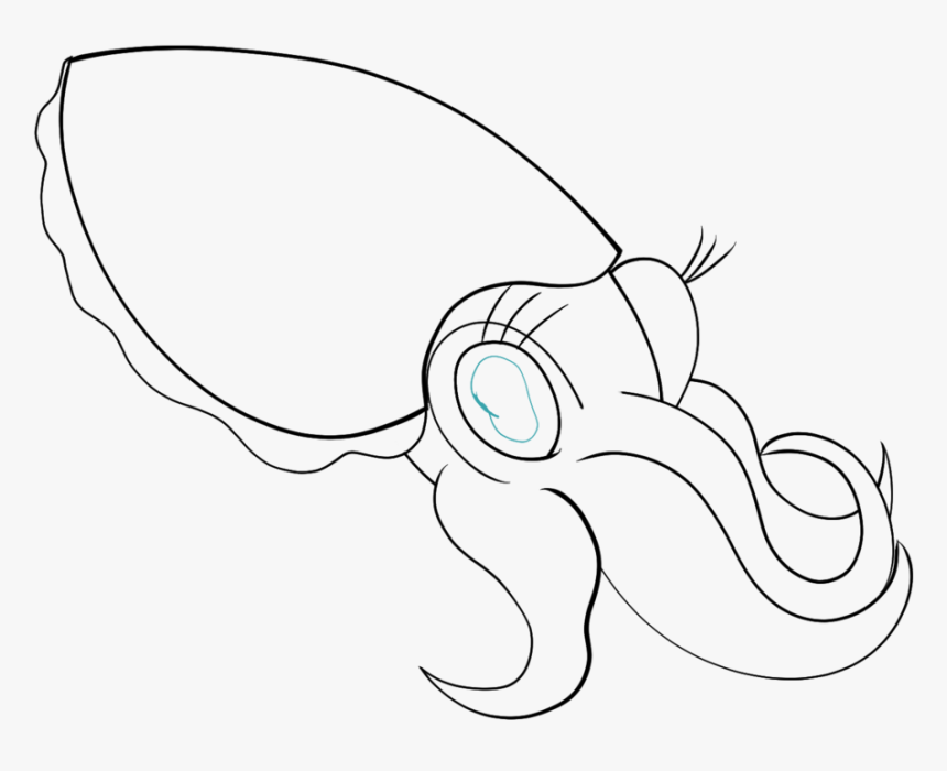 Cuttlefish Drawing At Getdrawings - Cuttlefish Line Art, HD Png Download, Free Download