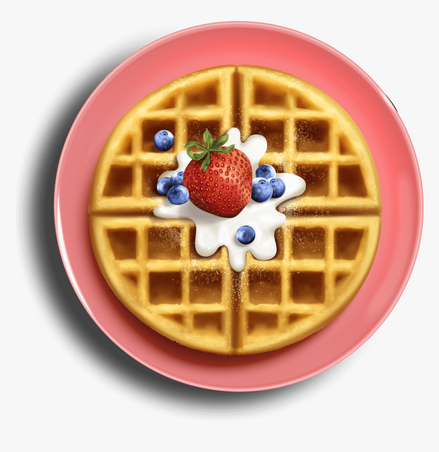 Transparent Waffles Png - Belgian Waffle On Plate, Png Download, Free Download