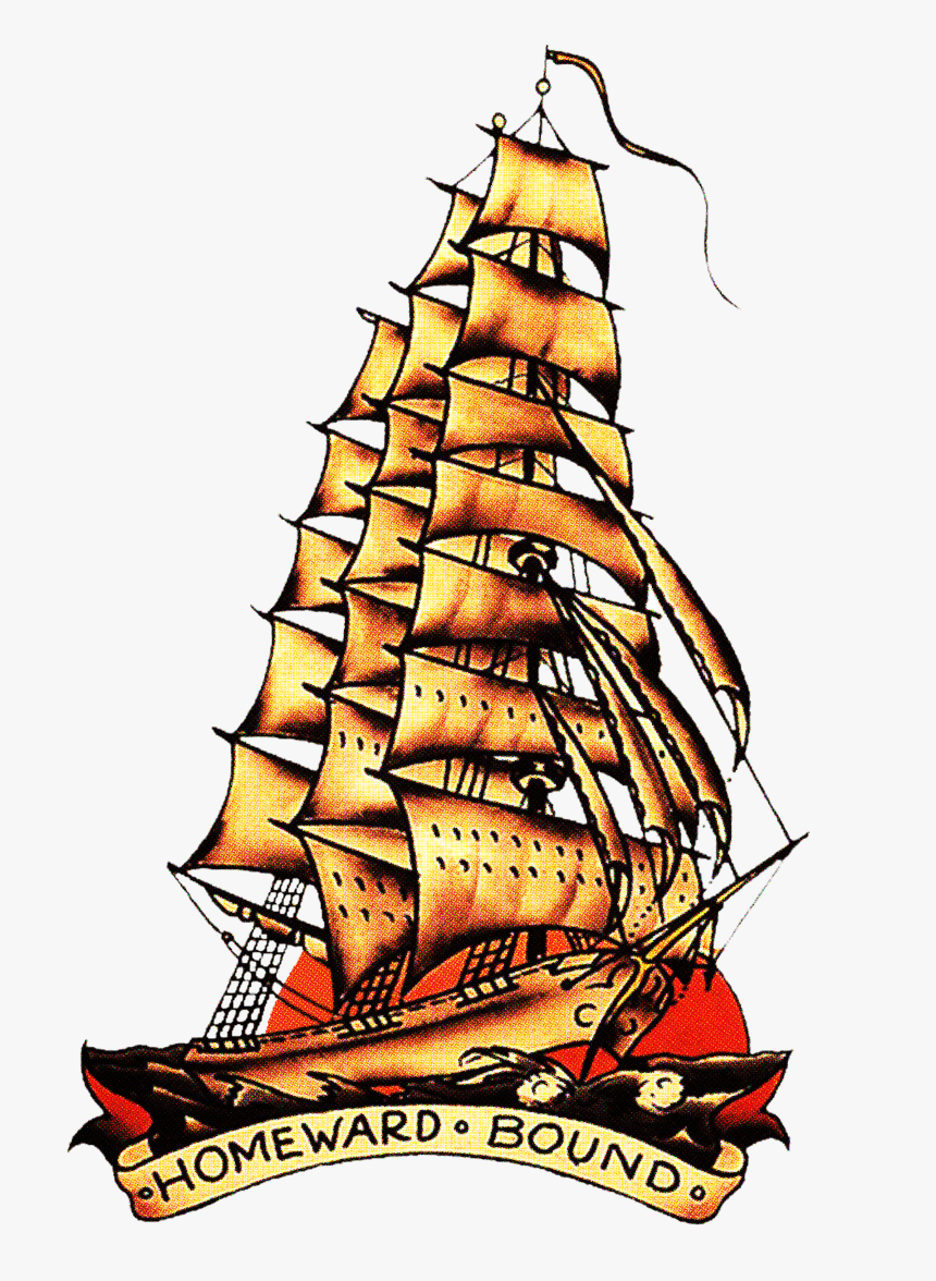 Sailor Jerry Ship Tattoo, HD Png Download, Free Download